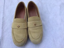 Tory Burch Seaside Loafer Suede “cornbread” Color Logo Espadrilles Size 7M.