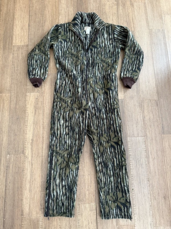 Vintage Cabela's Mossy Oak Fleece Coveralls Camo Men's Medium Regular 