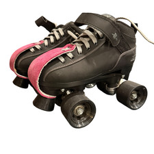 Pacer GTX 500 Mach 5 Quad BLACK Speed Roller Skates BLACK Wheels Kids Size 4