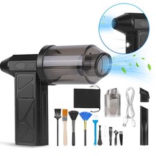 160000RPM Compressed Air Duster w/ LED Light Vacuum Cleaner Air Blower Portable