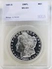 1881 S MORGAN DOLLAR! MS SEGS 65+ DMPL! MAGNIFICENT PROOF LIKE FIELDS! NR #K2862