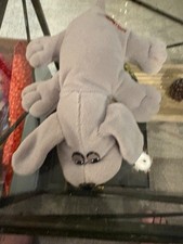 Tonka Pound Puppies 8" Long Plush Gray Dog Stuffed Animal Vintage Puppy 1985