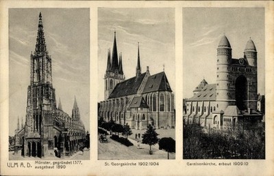 Ak Ulm an der Donau, Münster, St Georgskirche, Garnisonkirche - 11228984