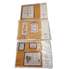 3 Vtg The Creative Circle Needlepoint Kits God's Window/Family Tree/No Smoking