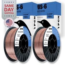 (2 x 10-Lb Spools) ER70S-6 .030" (0.8 mm) Mild Steel MIG Welding Wire