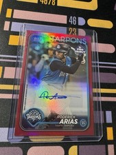 Roderick Arias 2024 Topps Pro Debut Red Auto Autograph /10 Foil Prospect PD-80