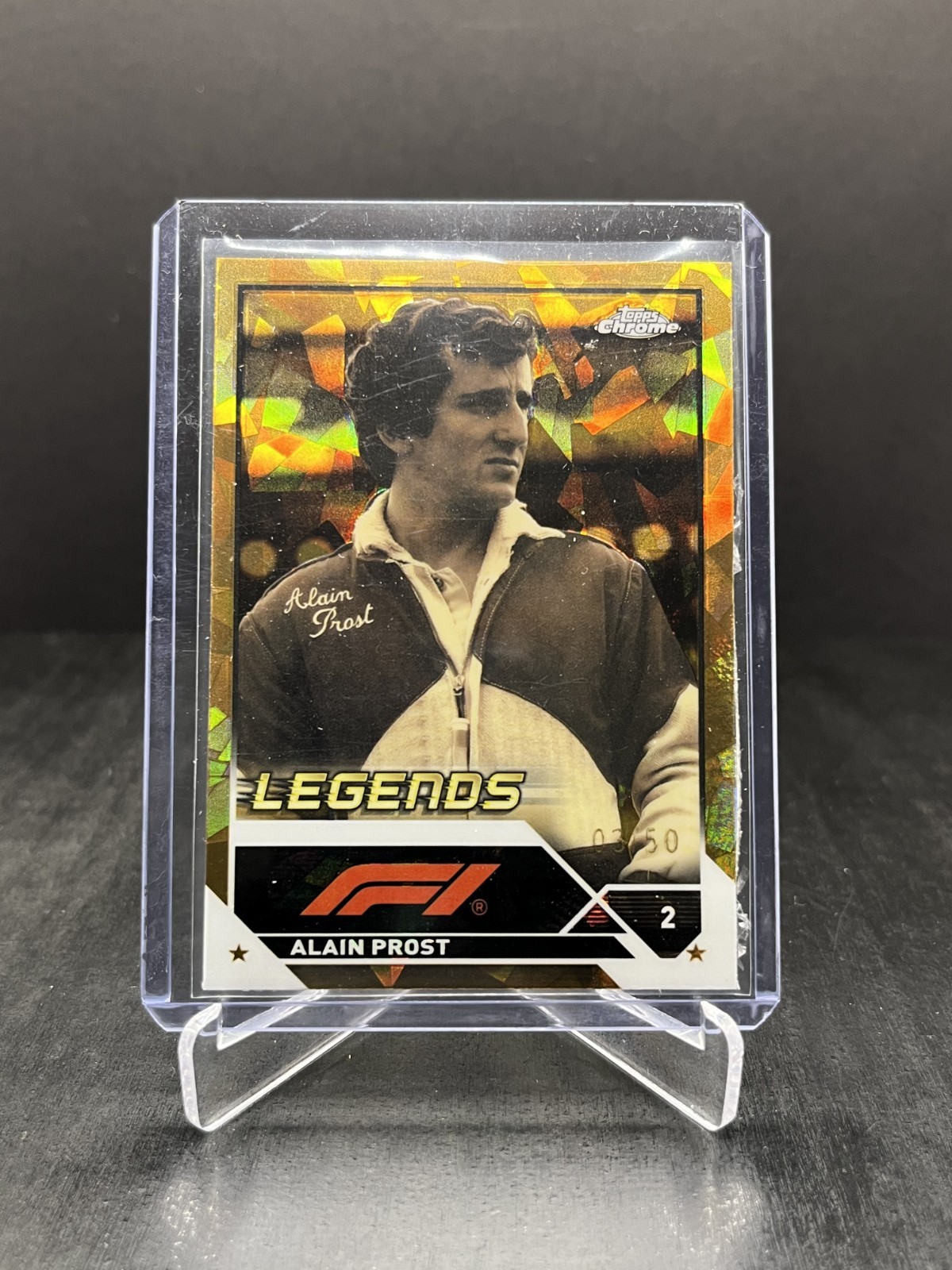 2023 Topps Chrome Sapphire Formula 1 F1 Alain Prost Legends Gold 03/50 #196 DMG