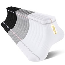 Heatuff 9 Pairs Womens One Size, 3 Black 3 White 3 Grey