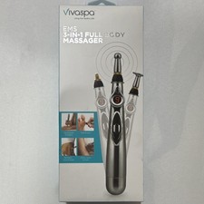 Vivaspa EMS 3-IN-1 Cordless Handheld Massager Silver, 3 Heads, Portable