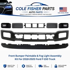 Front Bumper Paintable Fog Light Assembly Kit For 2018-2020 Ford F-150 Truck Front Bumper Paintable Fog Light Assembly Kit For 2018-2020 Ford F-150 Truck