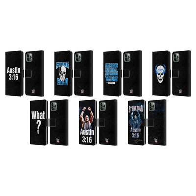 OFFICIAL WWE STEVE AUSTIN LEATHER BOOK WALLET CASE COVER FOR APPLE iPHONE PHONES