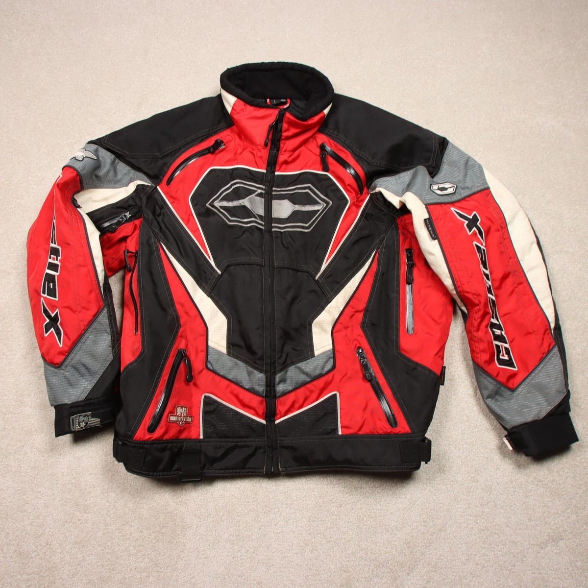 Castle X Jacket Mens Large Red Black Nylon Insulated Motorcycle