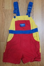 Vintage Oshkosh B  Gosh Baby Colorblock Overalls Size 3T Made In USA 100 Cotton