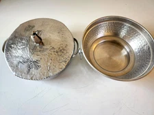 Vintage Rodney Kent Tulip Lidded Aluminum Dish And A Bowl Set