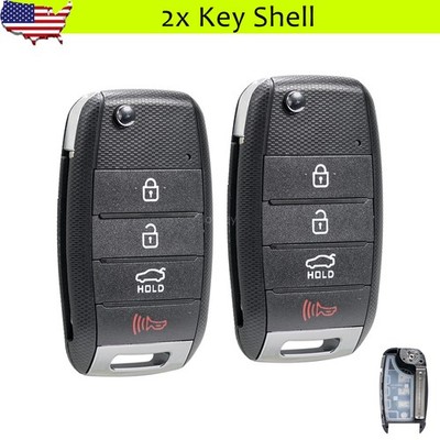 2 Flip Remote Key Fob SHELL for 2014 2015 2016 2017 2018 2019 Kia Soul Sportage