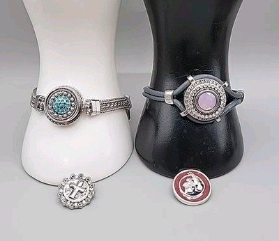 Ginger Snap Bracelets Set w/2 Extra Charms Mix & Match Size 7.5 In Gift Box