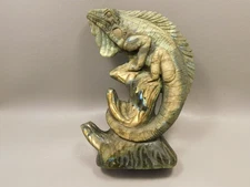 Lizard Iguana Figurine Labradorite 6.5 inch Hand Carved Gemstone Carving #O138