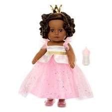 BABY Born Princess Doll Harper Pink Gown w/ Crown - Black Hair Brown Eyes Skin