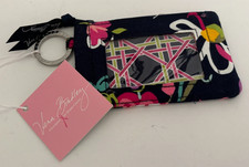New VERA BRADLEY Pink Cancer "Ribbon" KEYRING ID Zip COIN PURSE Bag Credit Card