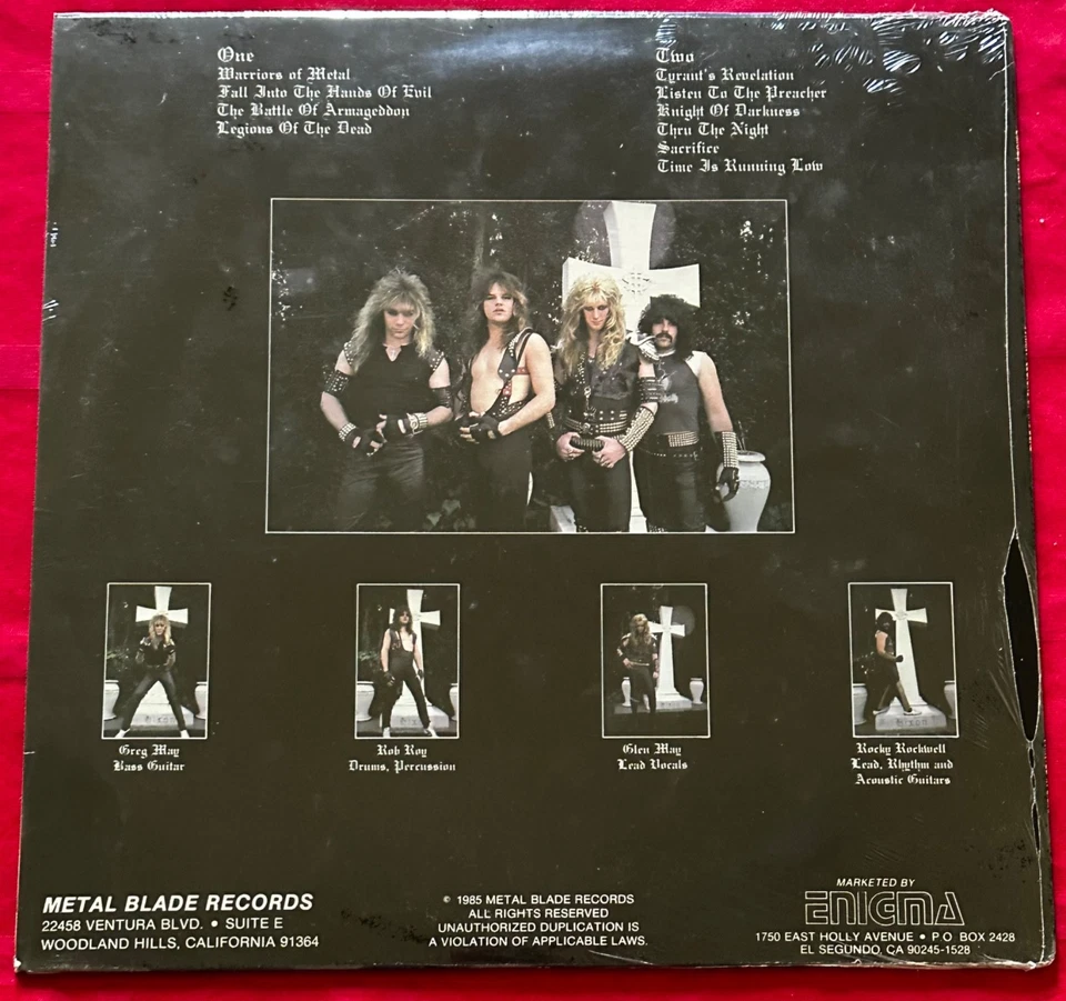 Tyrant Legions of the Dead 1985 LP 1st press Enigma Records 72020 1 New - Image 2 of 3