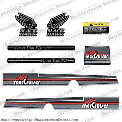 Fits Mercury Mercruiser Blackhawk Inboard Motor Engine Outdrive Decal Kit Set