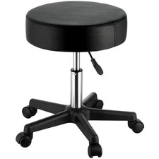 Uimoso Round Rolling Stool Swivel Stool With Wheels Pu Leather Height Adjustable Uimoso Round Rolling Stool Swivel Stool With Wheels Pu Leather Height Adjustable