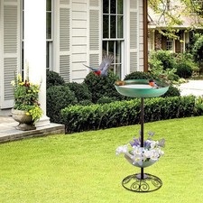 Outdoor Hummingbird Birdbath Bird Feeder Wrought Iron Sturdy for Patio Outside