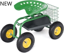 Giantex Rolling Garden Work Seat, 360 Swivel Gardening Workseat with Wheels,NEW