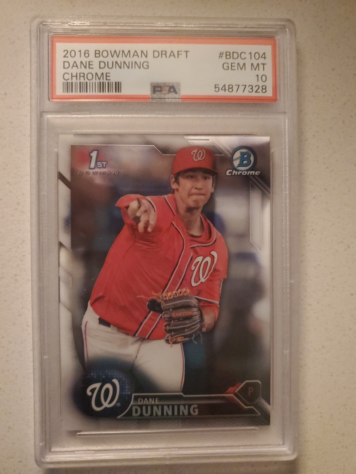 Dane Dunning 2016 Bowman Draft Chrome #BDC104 Rookie PSA 10 Gem Mint Texas Range