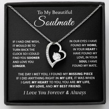 To My Soulmate Necklace, Gift For Girlfriend Wife, Birthday Gifts Christmas Gift