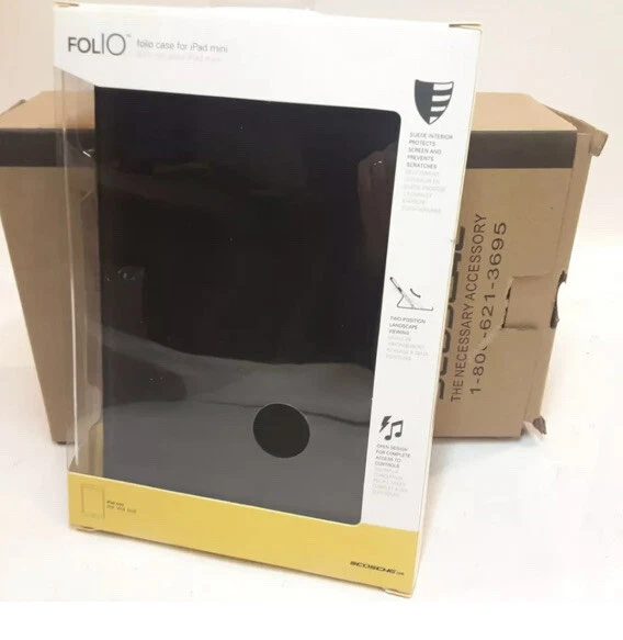 Nueva Funda PortFolio de Cuero Negra para iPad mini Tablet Estuche en Caja Sellada Foto 4 de 4