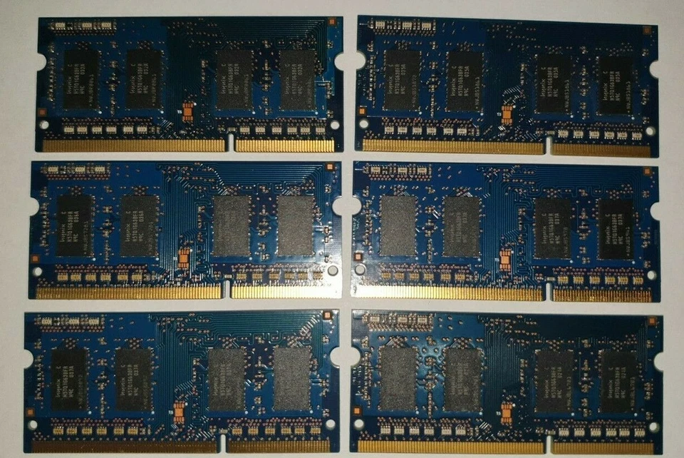 HYNIX 6x 1gb = 6GB RAM MEMORY DDR3 - 2Rx16 PC3-10600S-9-10-A1        (3 pairs)  - Image 2 of 2