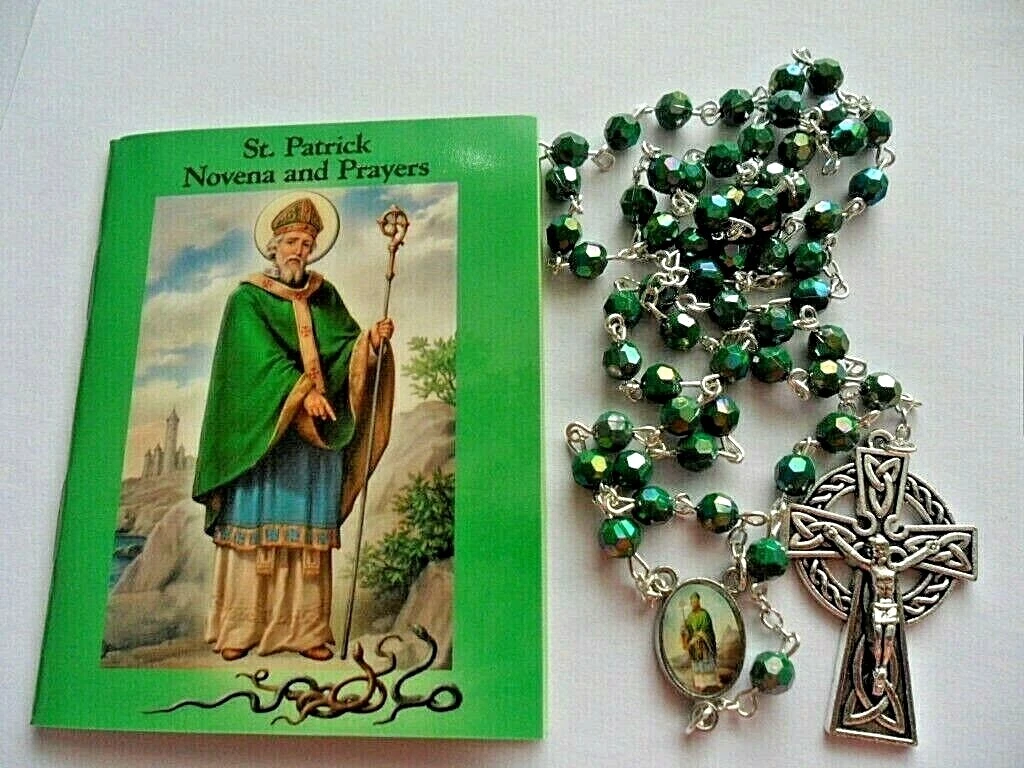 Saint Patrick s rosary beads Irish Rosary Beads Celtic Shamrock