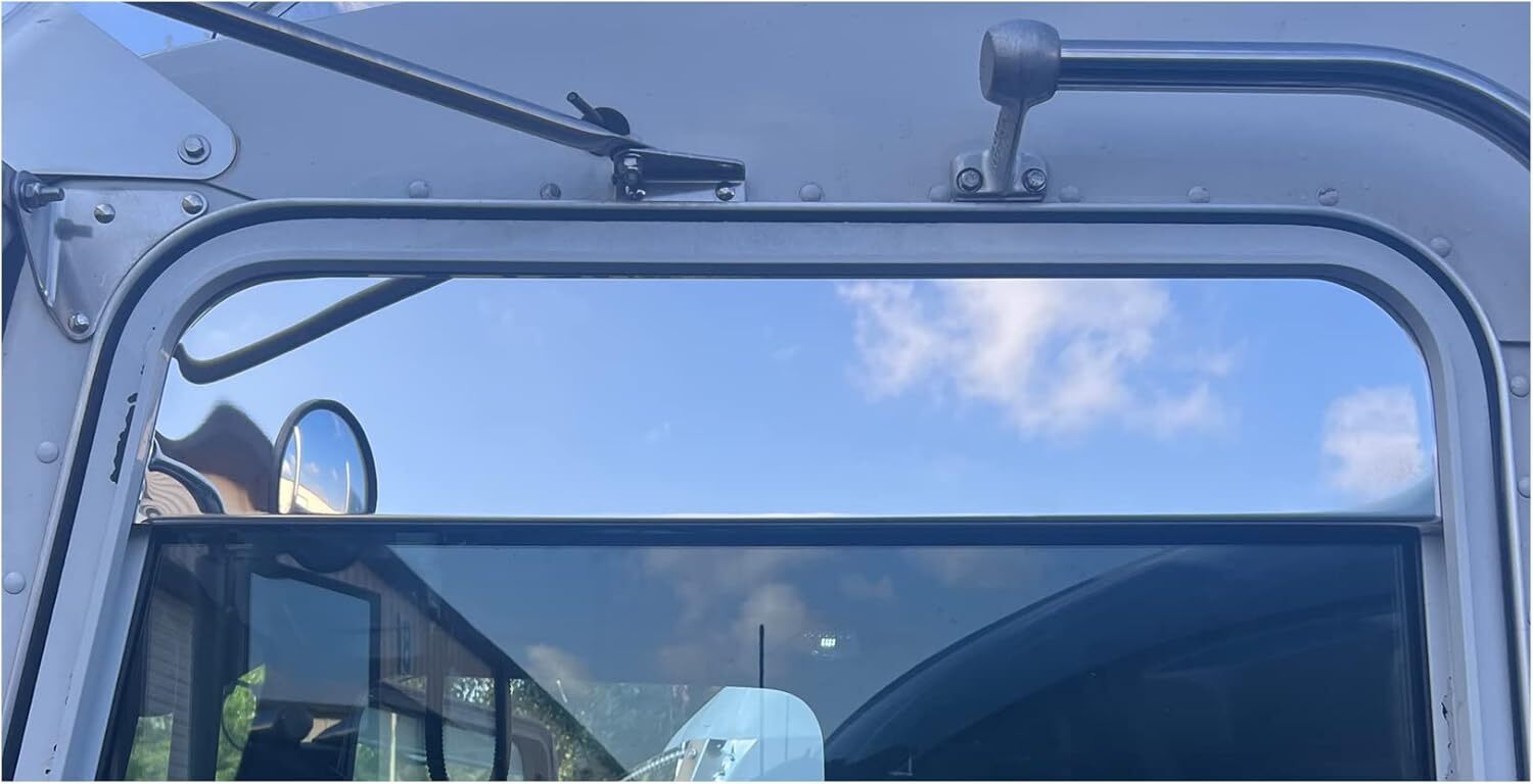 4" Chop Top Set for Kenworth T600 T660 T800 W900 Stainless Steel, Mirror Finish