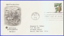 USA5 #4481 ADDR PCS ARTCRAFT FDC   Holiday Evergreens - Blue Spruce