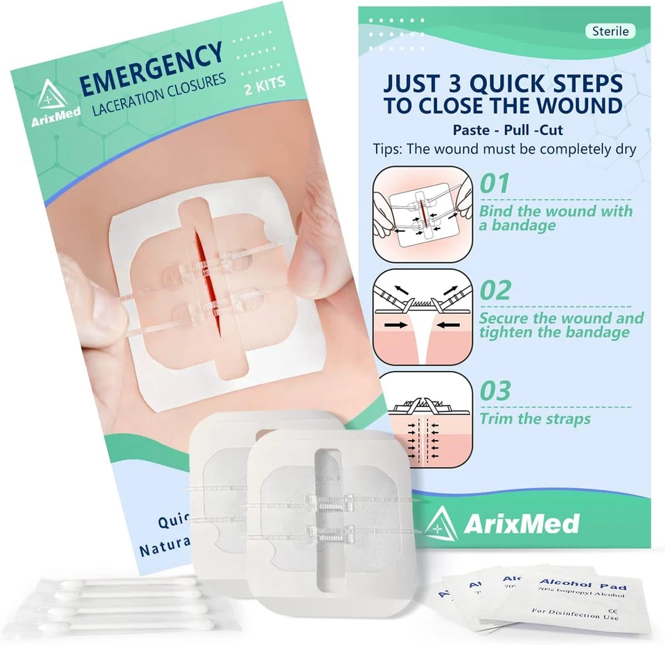 Butterfly Bandaids Wound Closure Strips Zip Sutures Quick Clot Incision (2 Set) - Image 4 of 4