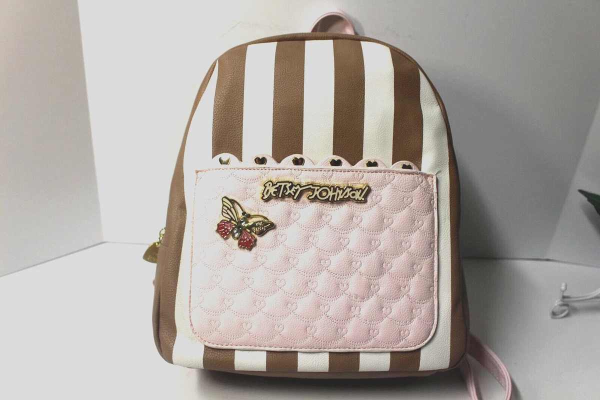 BETSEY JOHNSON BACKPACK Convertible Hearts Spice Shoulder Pouch