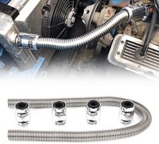 48 Stainless Steel Radiator Flexible Coolant Water Hose W Caps Kit Universal