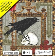 (5141) TWO Paper BEVERAGE / COCKTAIL Decoupage Art Craft Napkins - HALLOWEEN