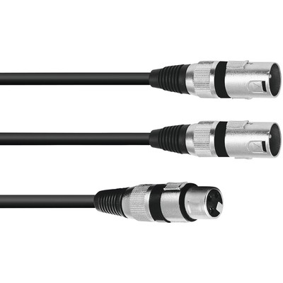 Omnitronic 30225206 XLR Adapterkabel [1x XLR-Buchse 3 polig - 2x XLR-Stecker ...