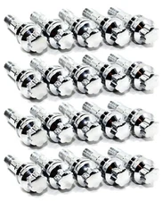 20 15x1.25 45mm 2.75 Chrome Lug Bolts Star Ball Seat Mercedes Factory Wheels 