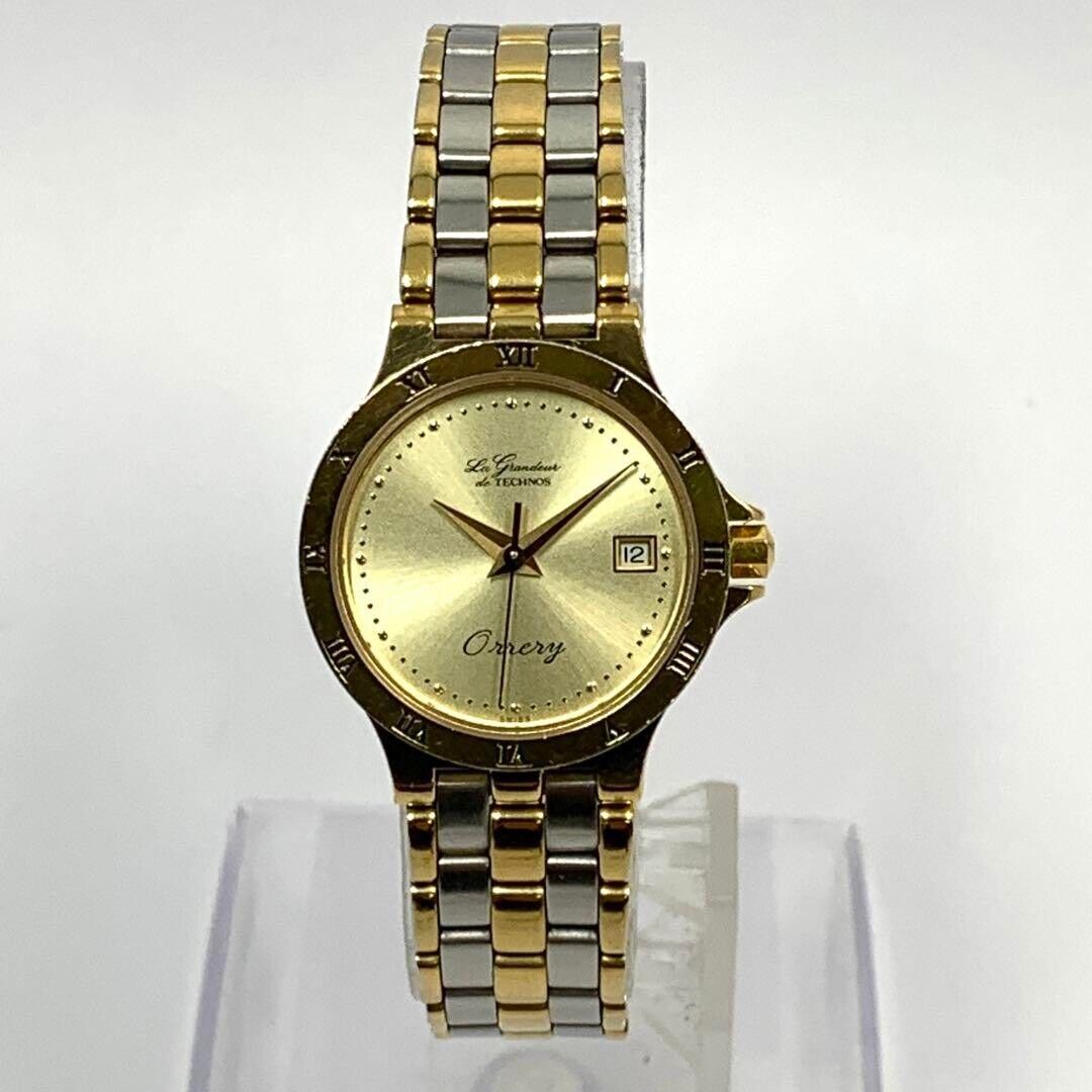 Technos Orrery Watch Quartz 24mm Women's Gold Dial Swiss Technos Orrery Watch Quartz 24mm Women's Gold Dial Swiss