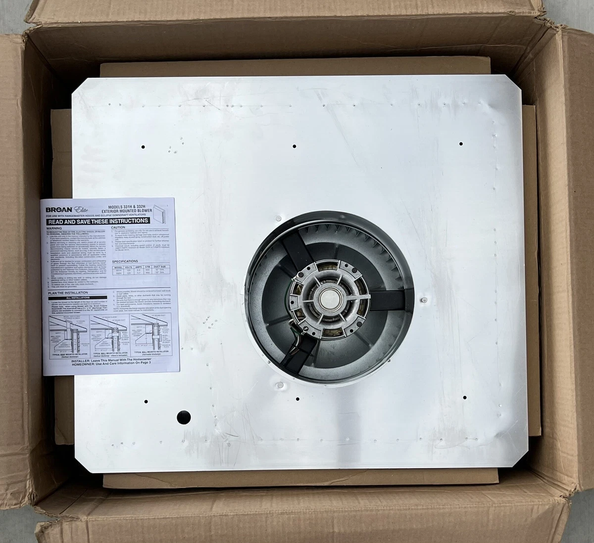 BroanNuTone S99080396 Range Hood External Blower Motor, 45 OFF