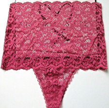 VICTORIA'S SECRET DREAM ANGELS High Waist Thong Panty VS Pink Lady Lace S NWT