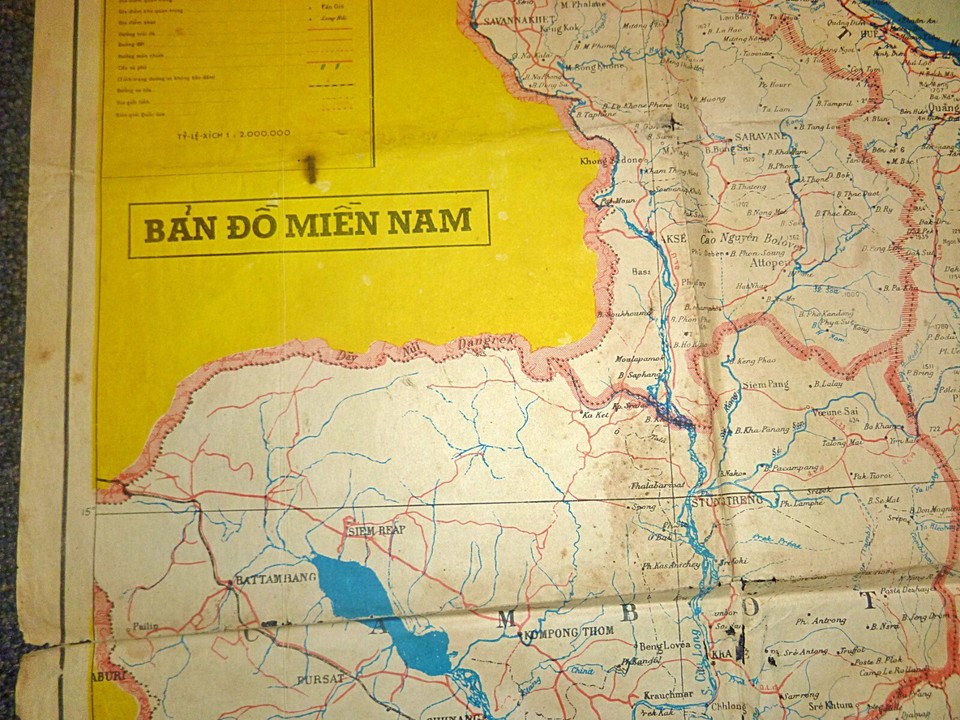 Rare Military Map 1970s Rvn Laos Cambodia Saigon Nha Trang 