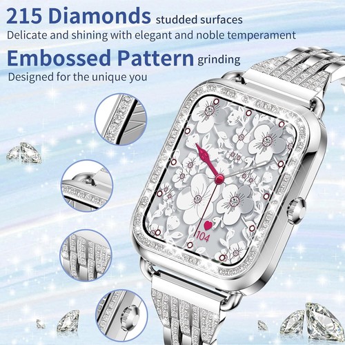 Smartwatch Damen mit Telefonfunktion Armbanduhr Watch für iPhone Samsung Huawei - Afbeelding 3 van 9