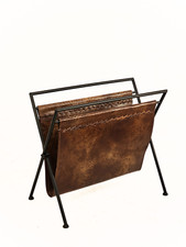 Folding Leather Magazine Rack, Newspaper Holder, Laptop Holder, Vinyl Record New
