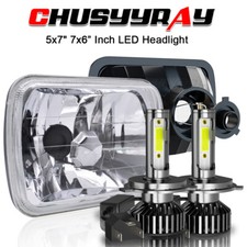 2x For Jeep Wrangler Yj 1987-1995 5x7 7x6 Inch Led Headlights Hi-lo Beam Lamps