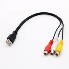 USB Female to 3x RCA Female Jack PC TV Splitter Audio Video AV Composite Adapter