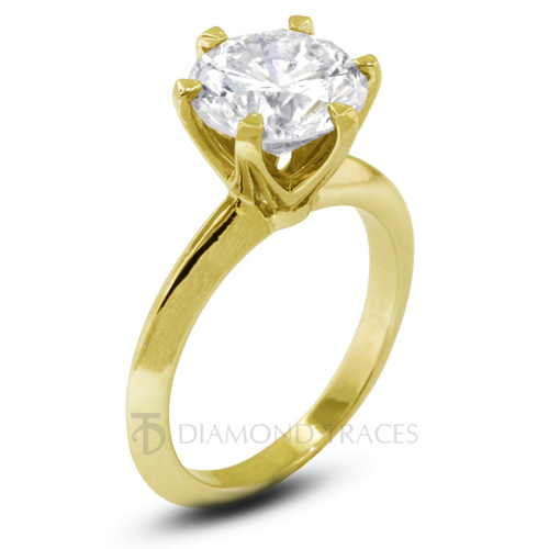 Anello di Fidanzamento Solitario Classico 5ct G SI2 Rotondo Diamante Naturale Certificato 18k - Foto 5 di 8